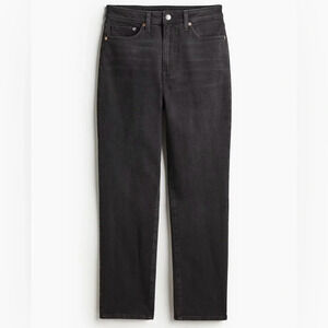 & Denim High rise Mom jeans Black Button fly Womens size 10 Tapered Stretch